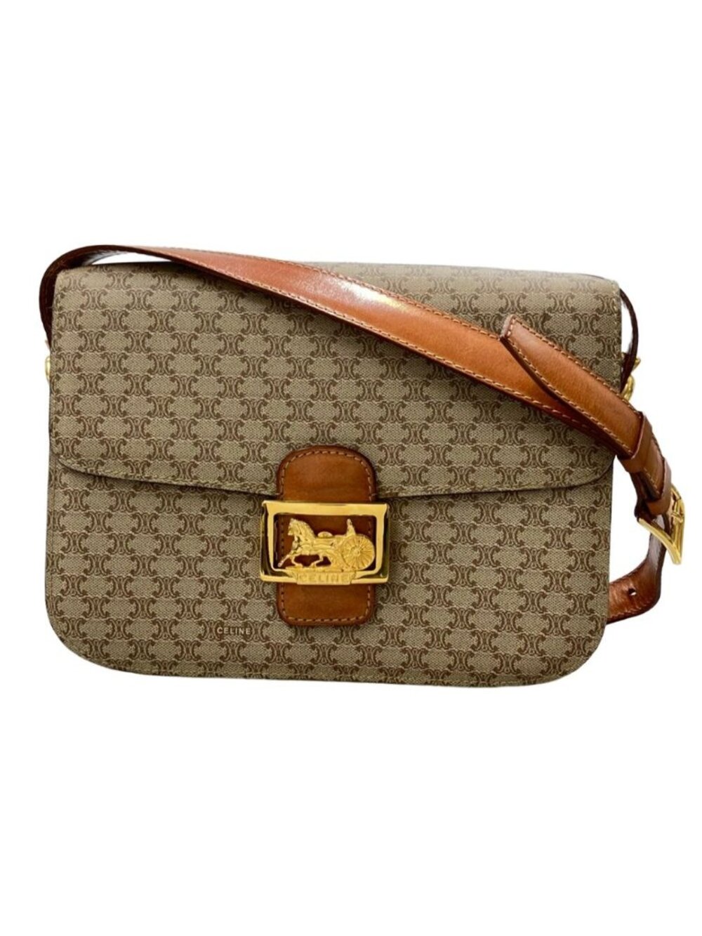 Celine Shoulder Bag Crossbody Horse Carriage Macadam 08